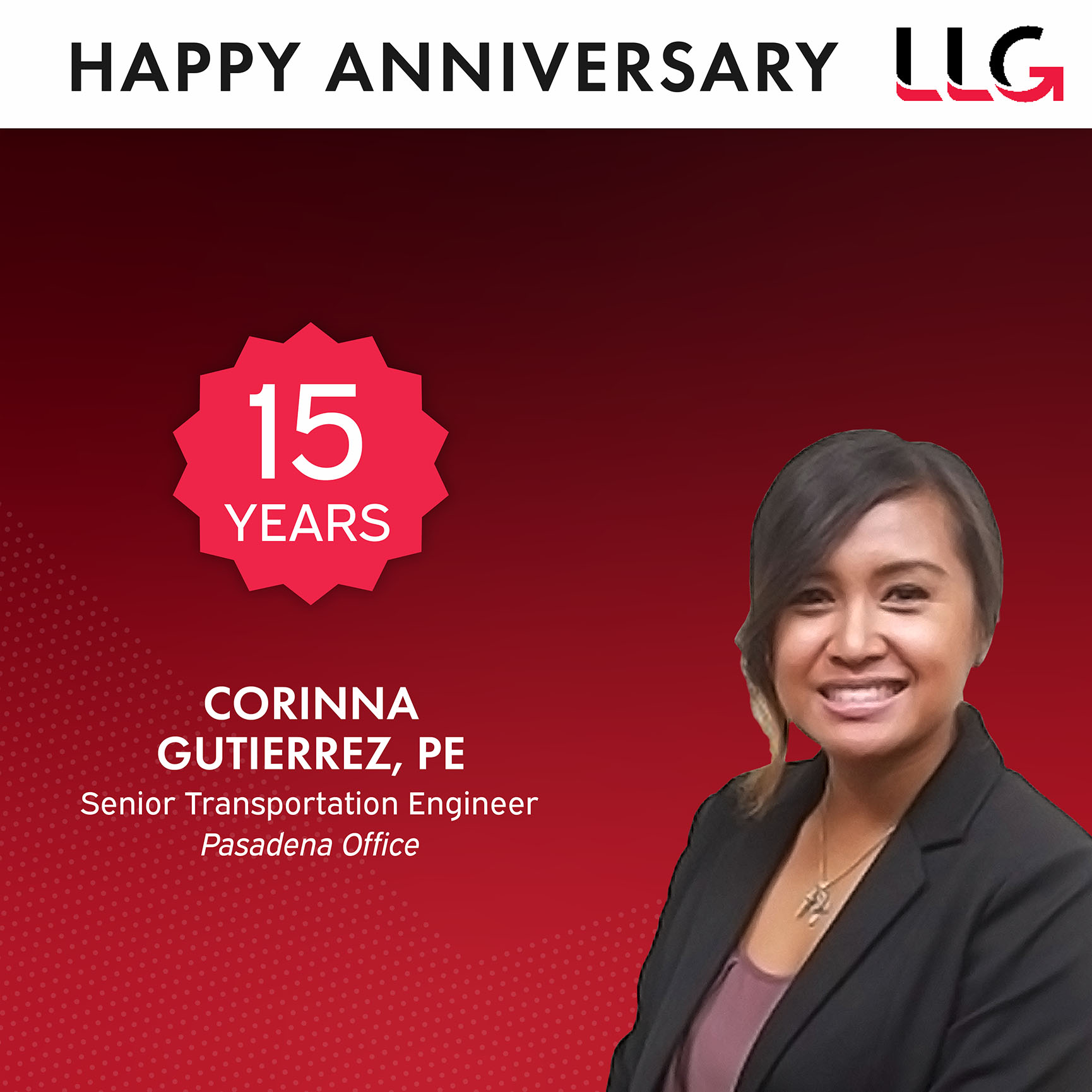 Corinna Gutierrez Celebrates 15 Year Milestone Anniversary